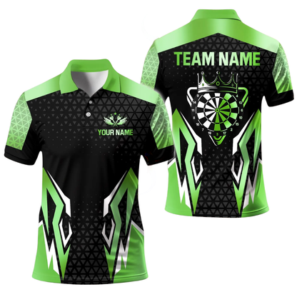 Custom Team Black And Gold Dart Polo Shirt Mens, Custom Darts Team Shirts DE0102