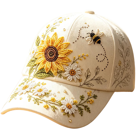 Sunflower Bee 3D Printed Baseball Cap, Flower Cap Hat CP0641