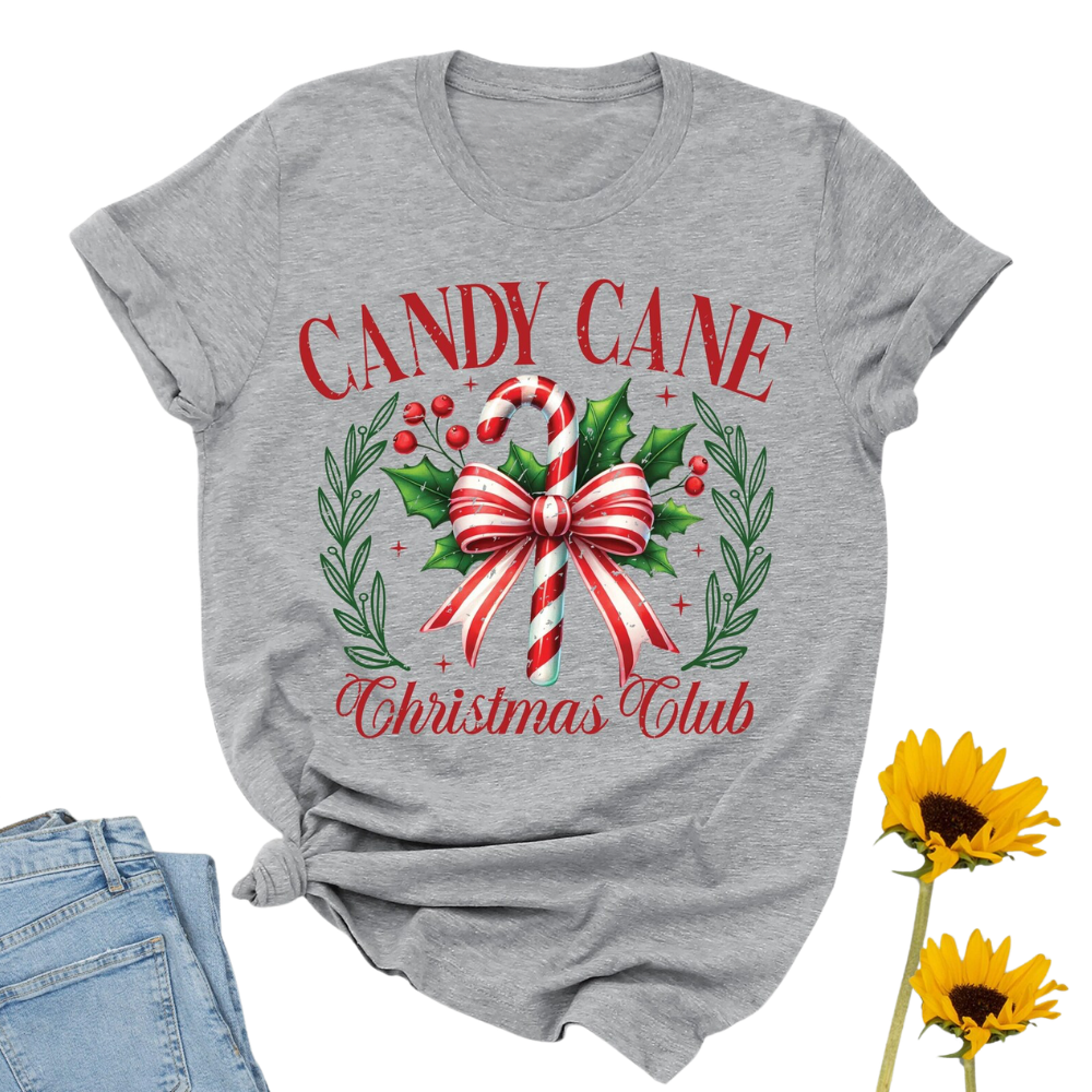 Candy Cane Christmas Club Matching T Shirt, Christmas Crew Shirts ET1056