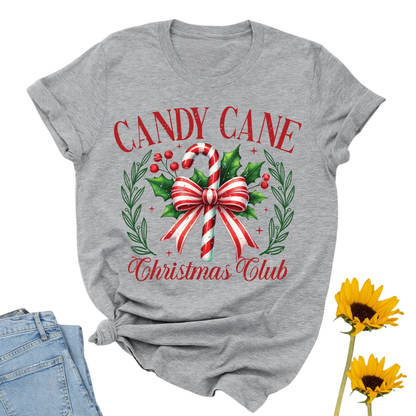 Candy Cane Christmas Club Matching T Shirt, Christmas Crew Shirts ET1056