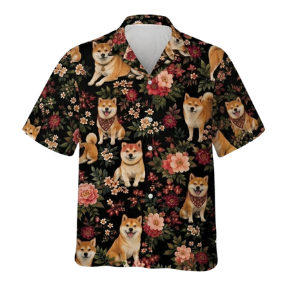 Tropical Shiba Inu Hawaiian Shirt Men Women, Shiba Dog Hawaiian Shirts HE0564