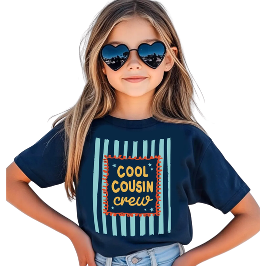 Cool Cousin Crew Neon Stripes Matching Cousin T Shirt, Cousin Matching Shirt ET1259