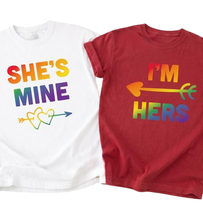 She's Mine I'm Her Matching Lesbian Couple Matching T Shirt, LGBT Lesbian Matching Shirts ET1328