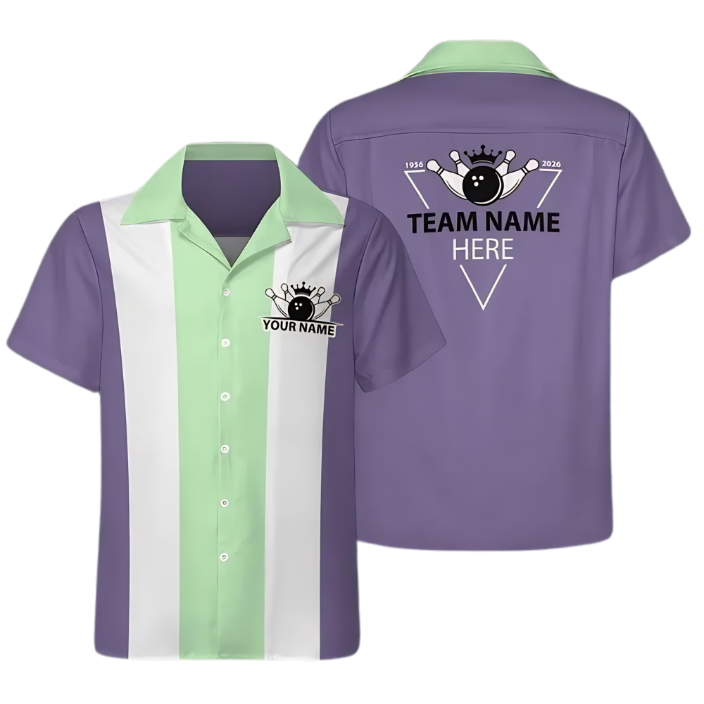 Custom Year Retro Bowling Hawaiian Shirts, Custom Team Retro Bowling Shirts BE0202