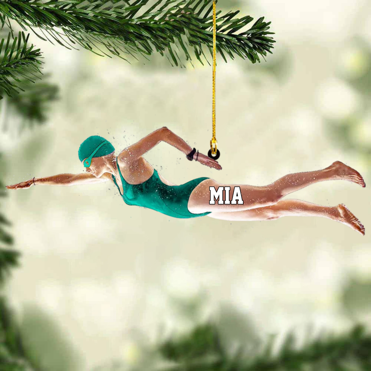 Personalized Female Swimmer Acrylic Ornament, Gift For Swimming Lovers/Swimmer OO1769