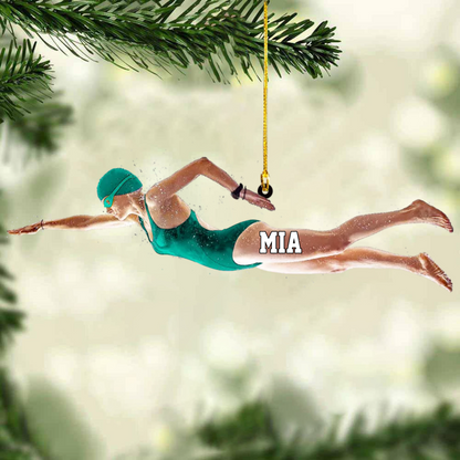 Personalized Female Swimmer Acrylic Ornament, Gift For Swimming Lovers/Swimmer OO1769