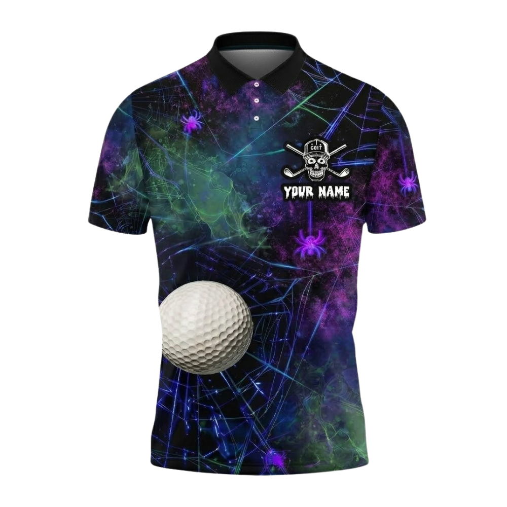 Custom Golfing Till The End Men's Golf Polo Shirt, Custom Fun Skull Golf Shirt GZ0352