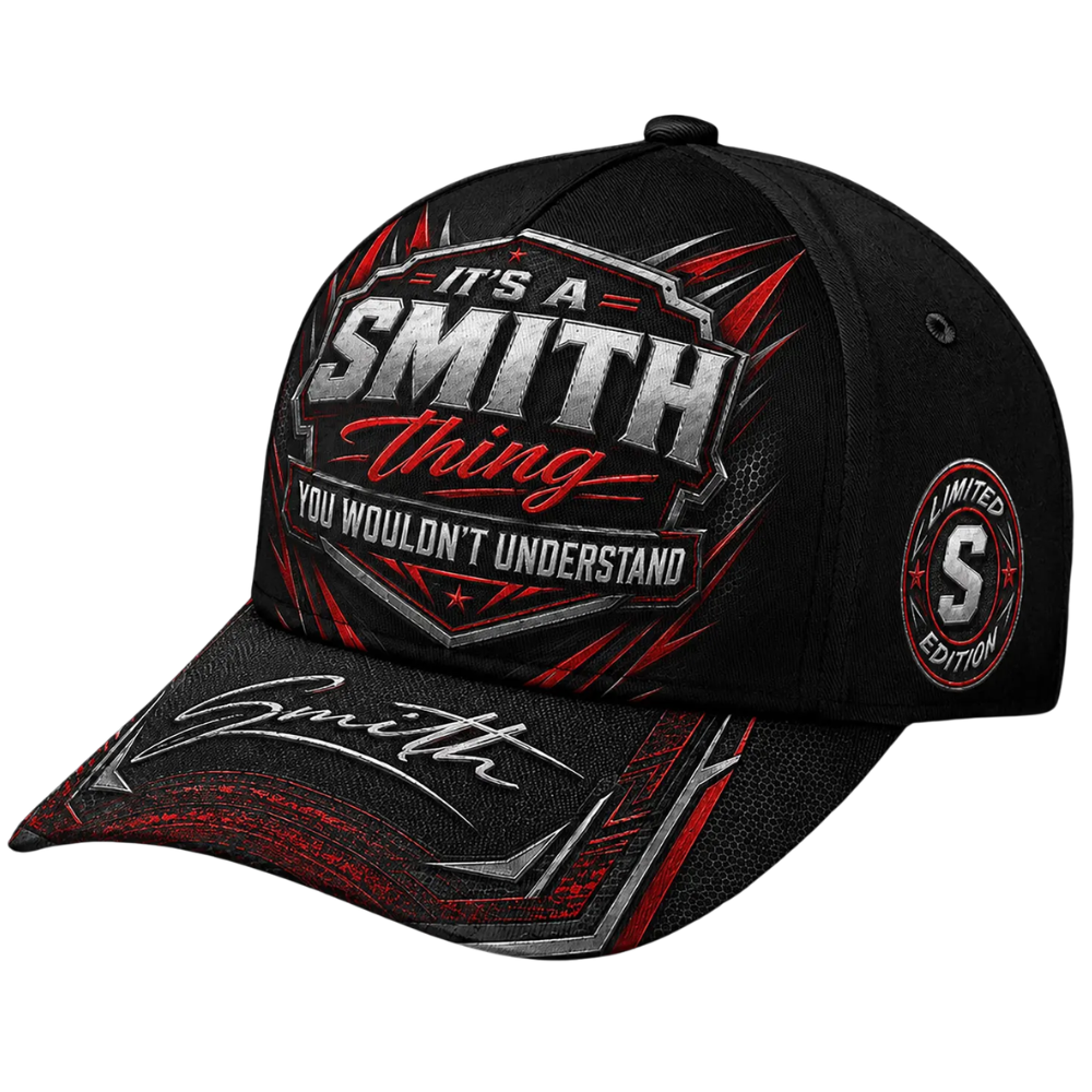 Custom It's A Name Thing You Wouldn't Understand Baseball Cap, Custom Funny Cap Red Black  CP0631