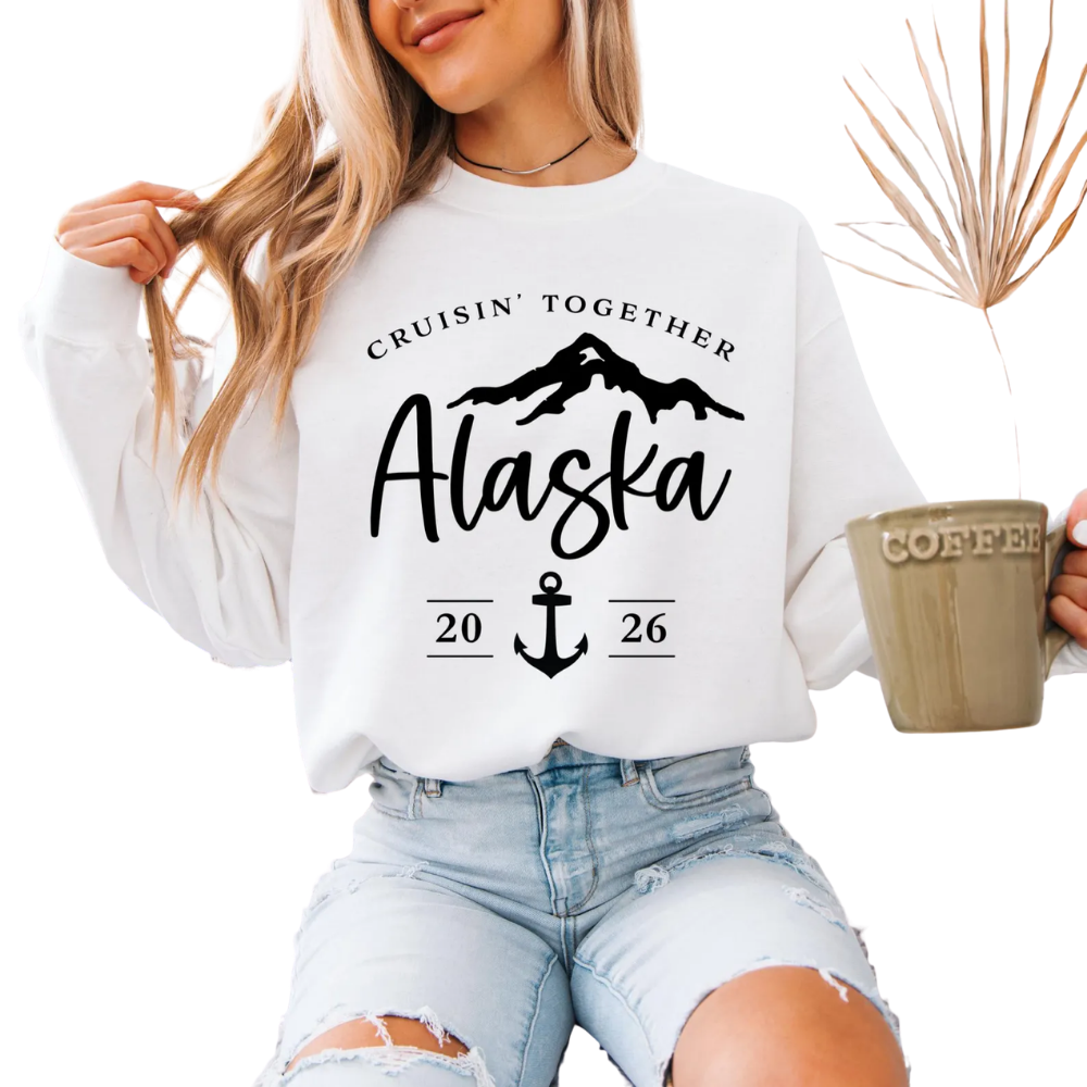 Alaska Cruisin' Together Custom Name And Year Family Matching Sweatshirt, Custom Alaska Trip Family Sweatshirt ET1339