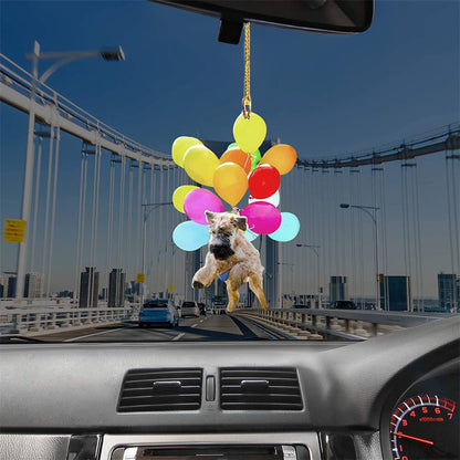 Mixed Breed Poodle Dog Fly With Bubbles Car Hanging Ornament Dog Ornament Lasfour OO0861