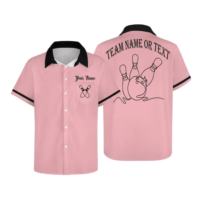 Custom Team Beige Hawaiian Bowling Shirts Mens, Custom Team Bowling Shirts BE0274