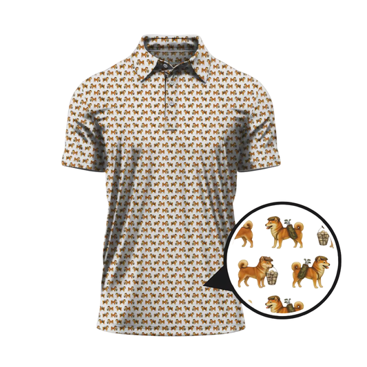 Shiba Inu Golf Polo Shirt For Men, Shiba Golf Shirts For Dog Lovers GE0447