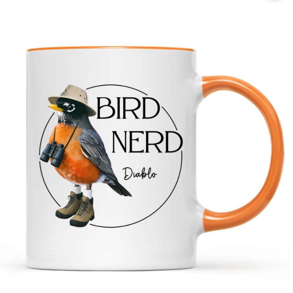 Personalized Bird Nerd Funny Bird Watcher Mug, Custom Name Twitcher Mug, Personalized Mug For Bird Lover TD0011