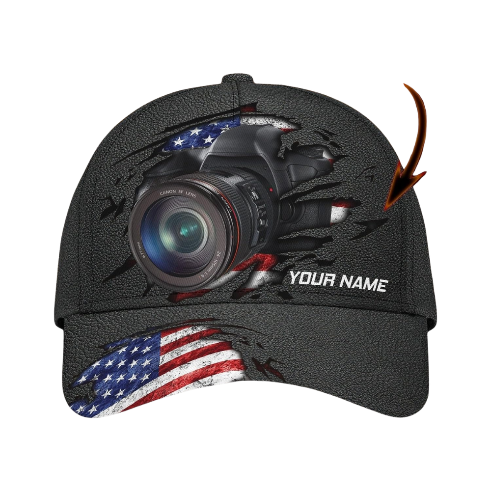 Personalized Photography 3D Printed Baseball Cap With Name, Custom Photographer Hats CP0557