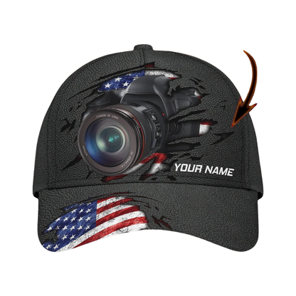 Personalized Photography 3D Printed Baseball Cap With Name, Custom Photographer Hats CP0557