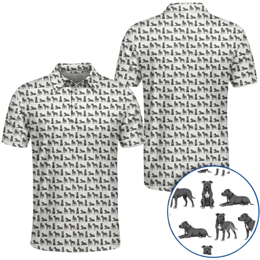Pit Bull Men's Golf Polo Shirt, Pitbull Dog Lover Golf Shirt GZ0368