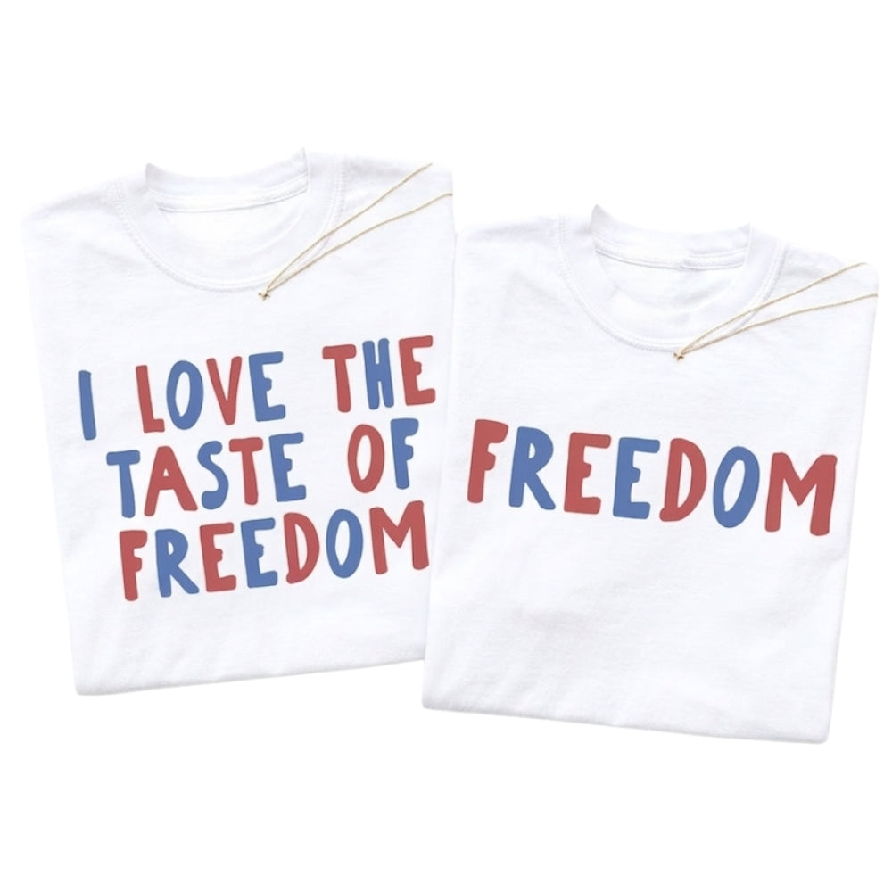 I Love The Taste Of Freedom Matching 4th Of July Couple T Shirt, Funny His And Her Matching Shirt Fourth Of July ET0907