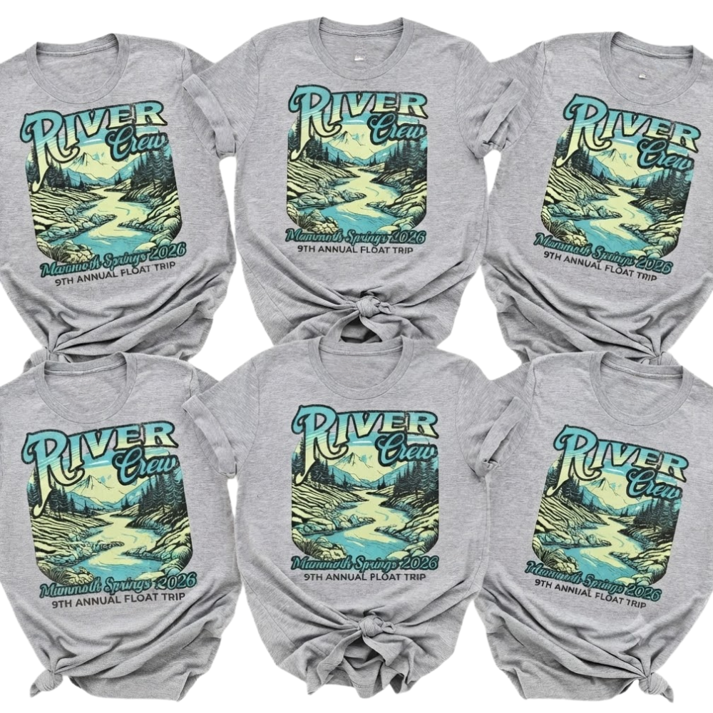 River Crew Personalized Matching Family T Shirt, Custom Family River Rafting Trip Shirts ET1314