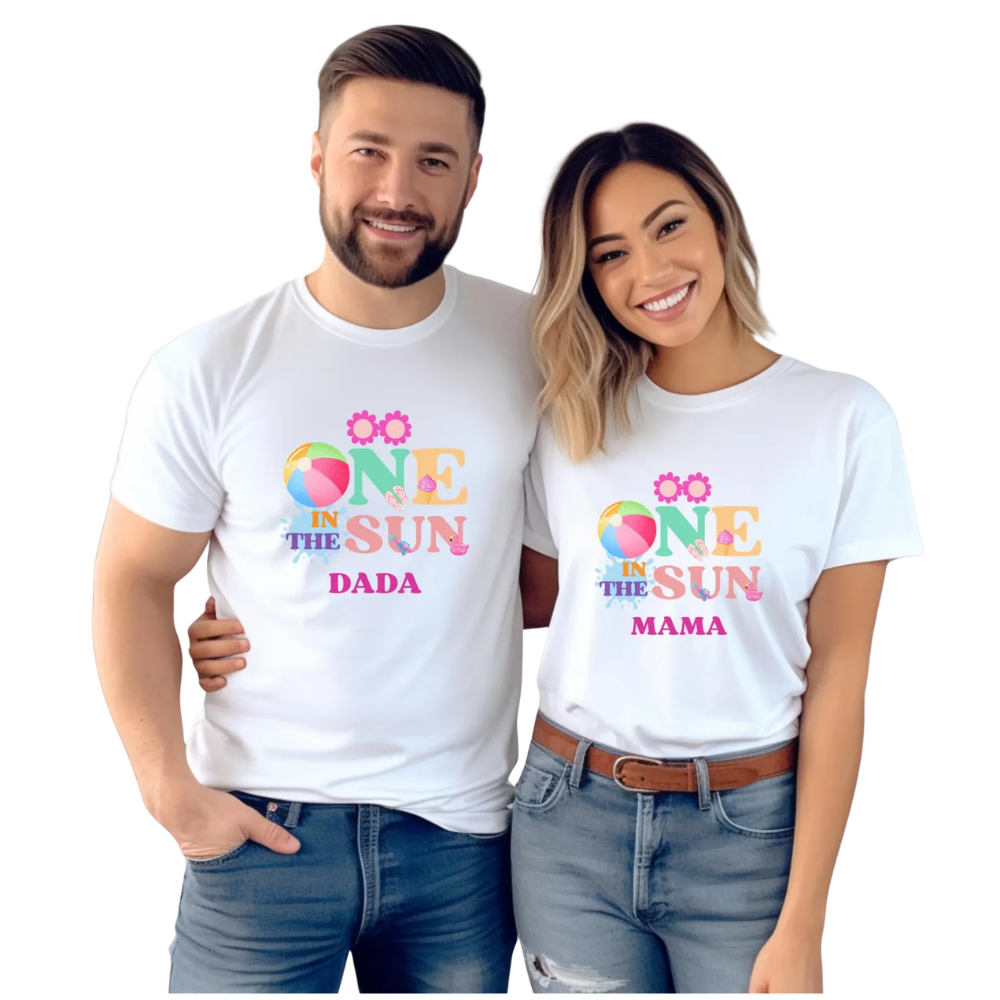 Personalized One In The Sun First Birthday Family Matching T Shirt, Custom Summer 1st Birthday Family Shirts ET1147