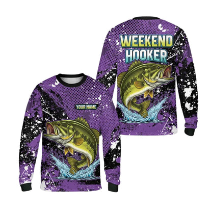 Personalized Bass Fishing Long Sleeve Shirt For Men, Custom Name Fishing Shirts ET0055
