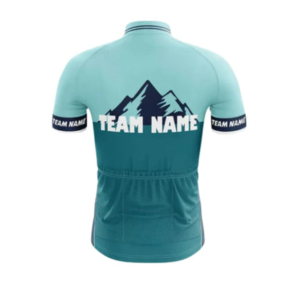 Men's Custom Teal Cycling Short Sleeve Jersey For Team, Custom Logo Cycling Jerseys CE0040