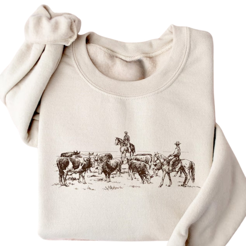 Cowboy Rodeo Sweatshirt, Western Horse Sweatshirt 2D0688