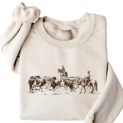 Cowboy Rodeo Sweatshirt, Western Horse Sweatshirt 2D0688