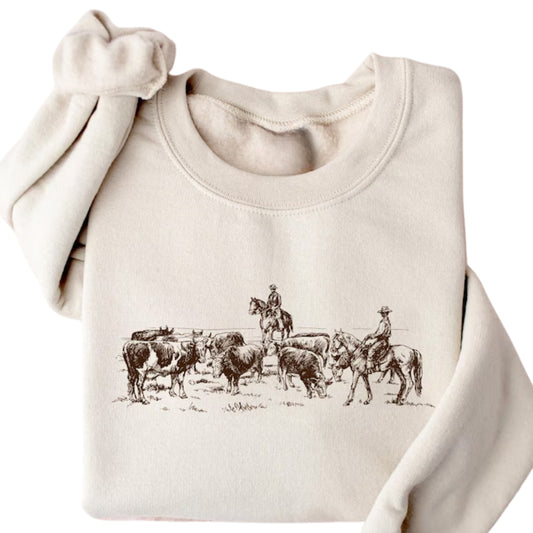 Cowboy Rodeo Sweatshirt, Western Horse Sweatshirt 2D0688