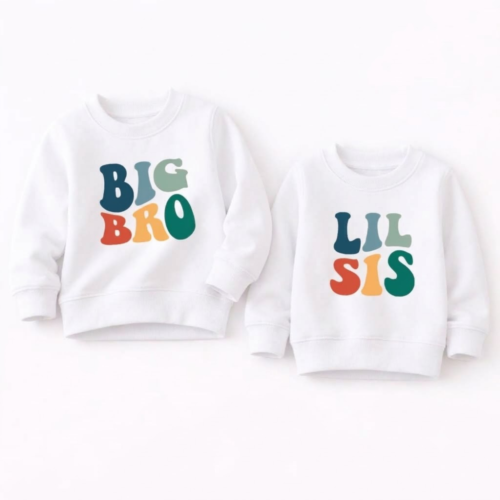 Big Bro Lil Sis Matching Sibling Sweatshirt, Family Sibling Sweatshirts ET1505