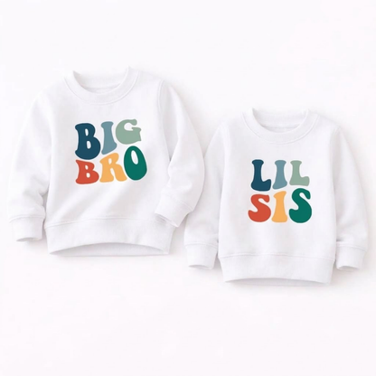 Big Bro Lil Sis Matching Sibling Sweatshirt, Family Sibling Sweatshirts ET1505
