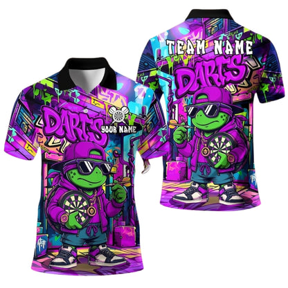 Custom Hiphop Turtle Graffiti Dart Polo Shirt Mens, Custom Graffiti Turtle Dart Team Shirts DE0028