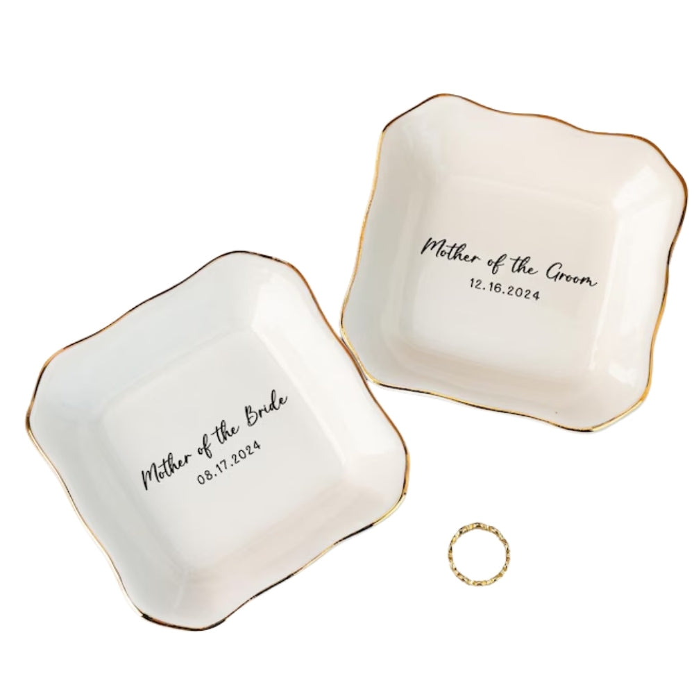 Personalized Mother Of The Bride Groom Jewelry Dish, Personalized Wedding Ring Dish For Mom WD0149