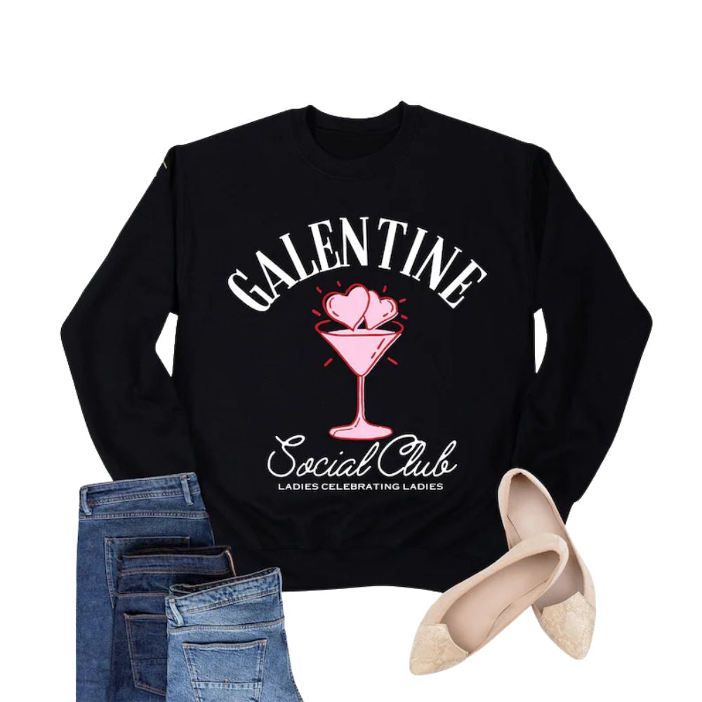 Galentine Social Club Ladies Celebrating Ladies Sweatshirt, Galentines Day Sweatshirt 2D0843