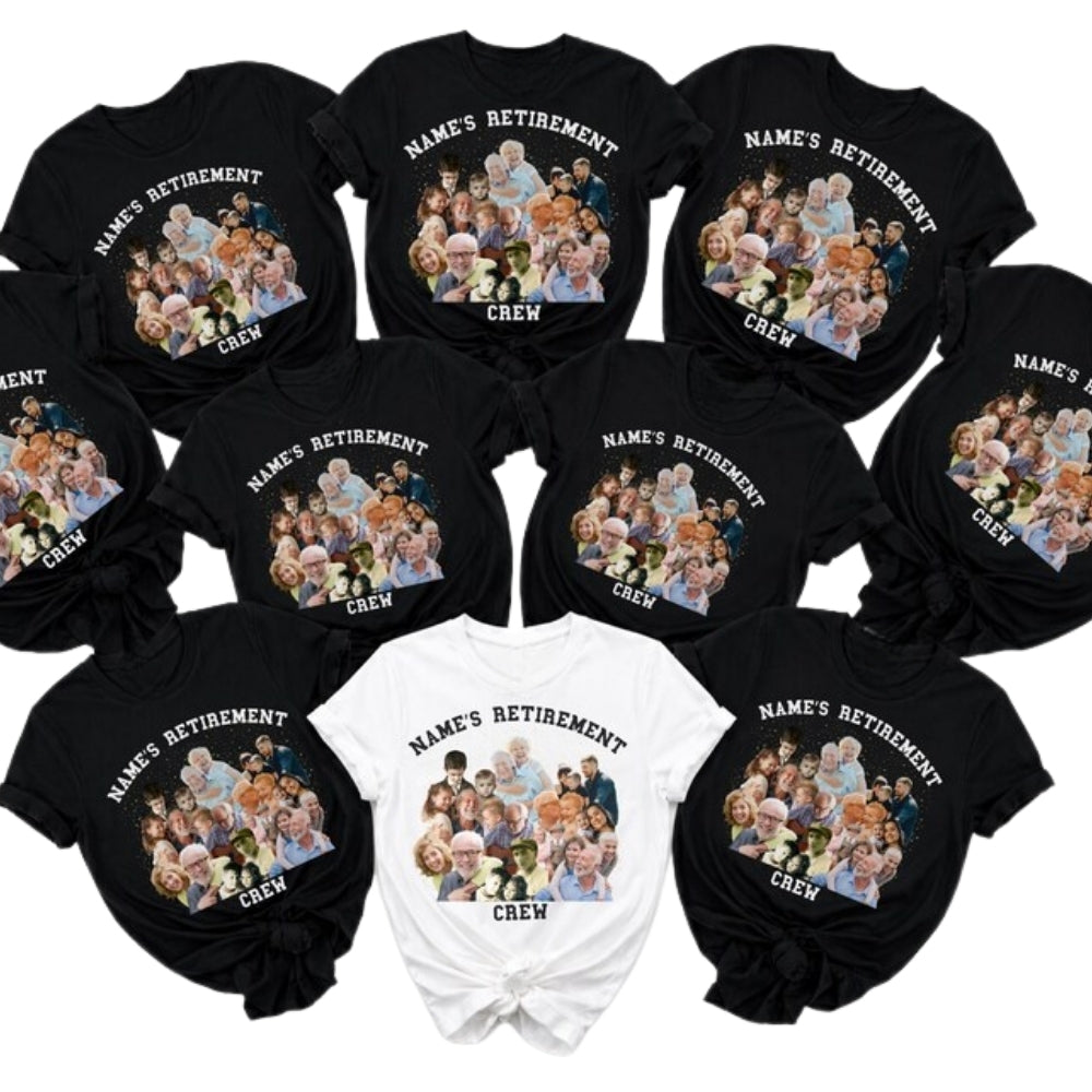 Custom Photo Retirement Crew Matching T Shirts, Personalized Retirement Matching Shirts ET0871
