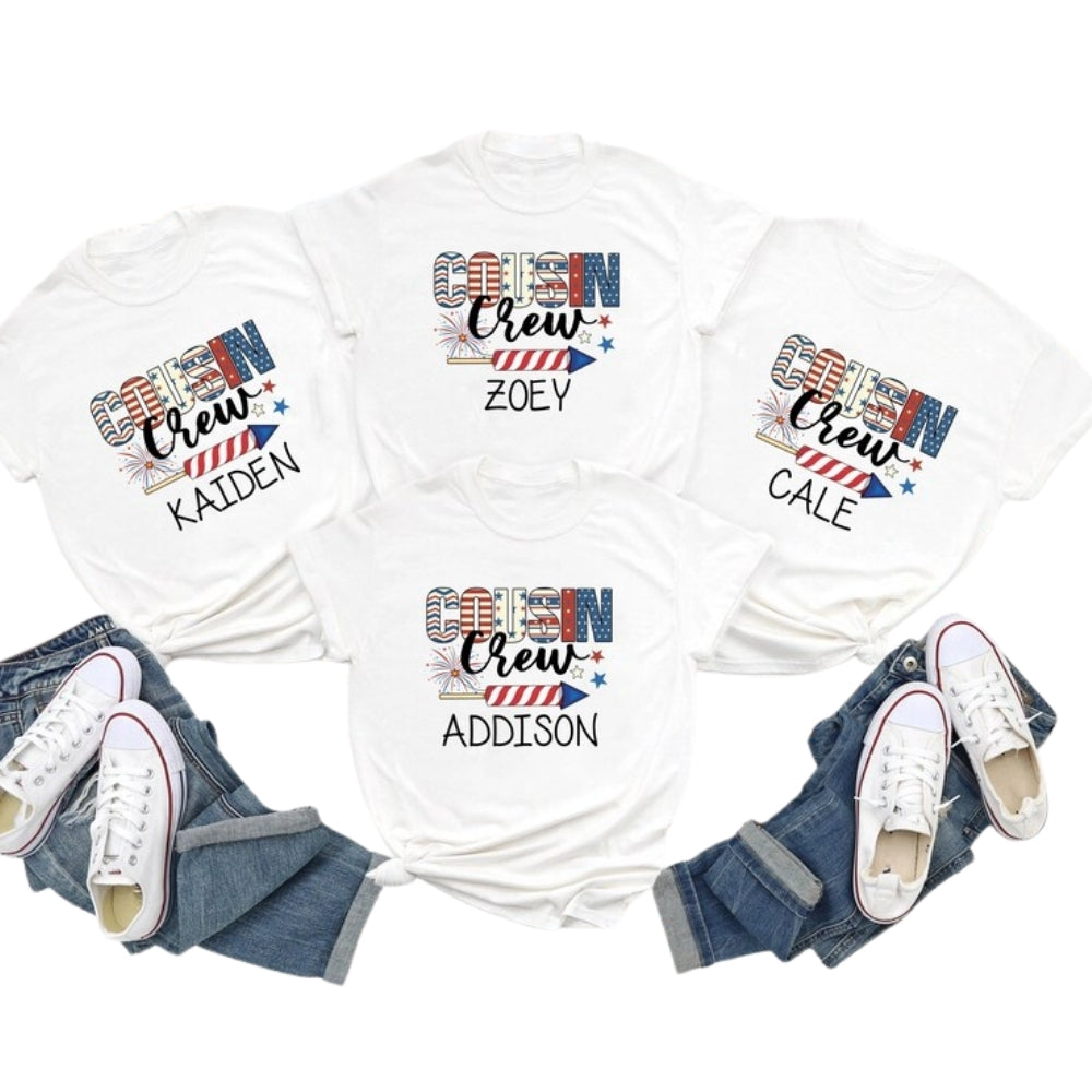 Custom Cousin Crew Matching 4th Of July T Shirts, Custom Family Fourth Of July Matching Shirts ET0683