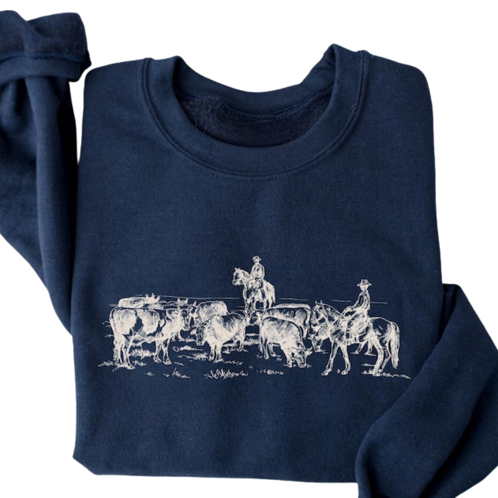 Cowboy Rodeo Sweatshirt, Western Horse Sweatshirt 2D0688