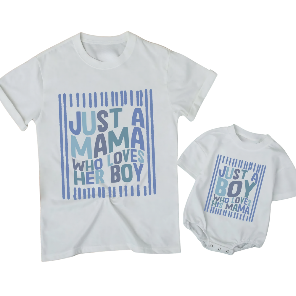 Just A Mama Who Loves Her Boy Just A Boy Who Loves His Mama Matching T Shirt, Mother And Son Matching Shirts ET1531