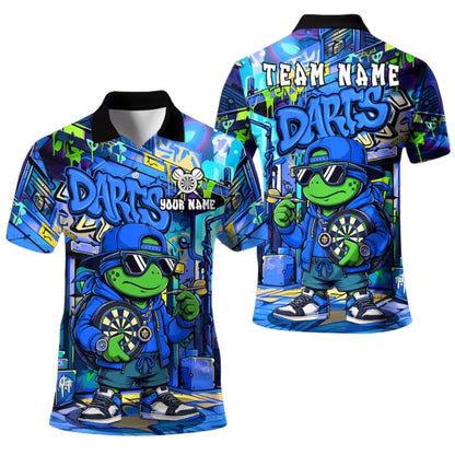 Custom Hiphop Turtle Graffiti Dart Polo Shirt Mens, Custom Graffiti Turtle Dart Team Shirts DE0028