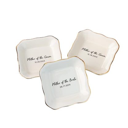 Personalized Mother Of The Bride Groom Jewelry Dish, Personalized Wedding Ring Dish For Mom WD0149