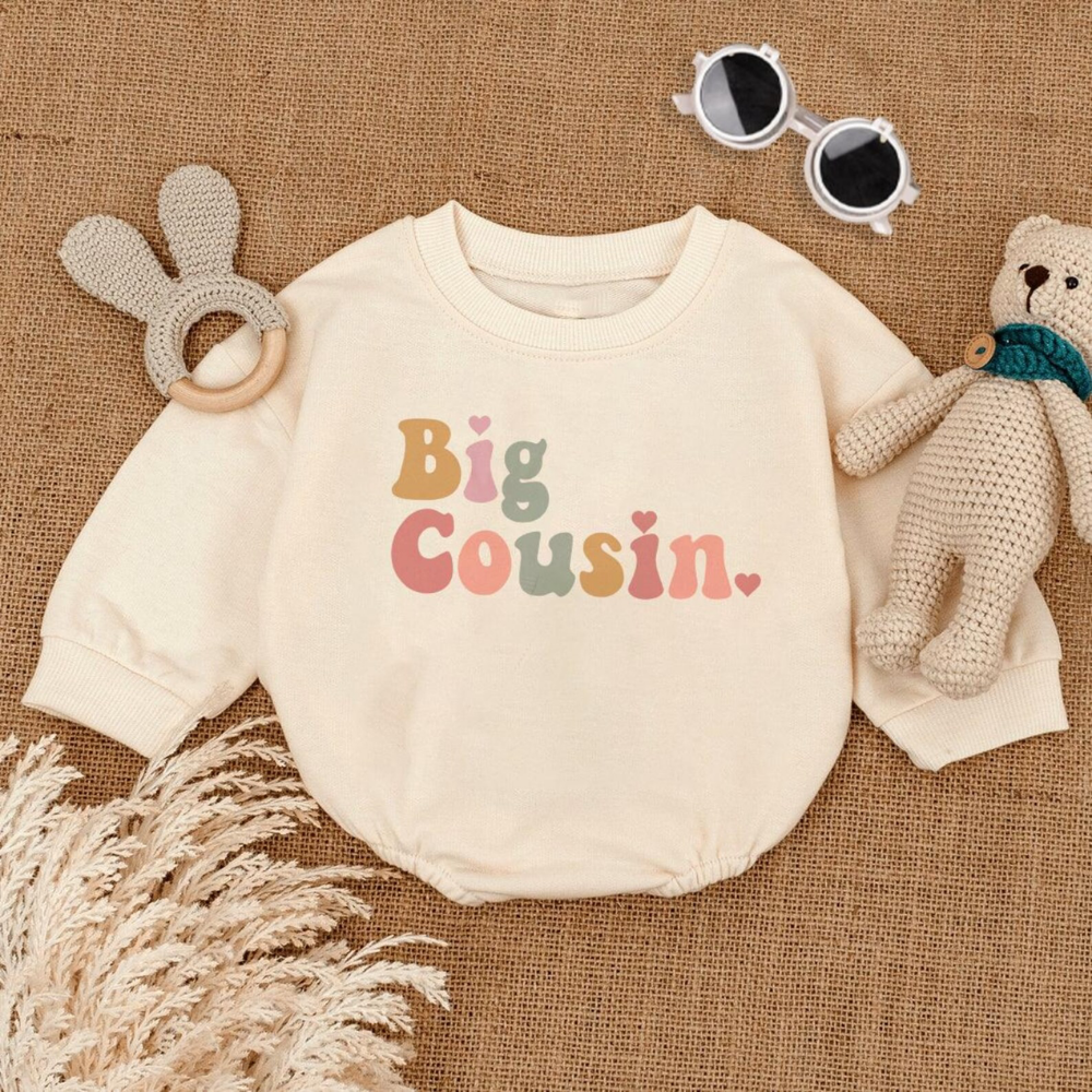 Big Cousin Baby Romper Sweatshirt, Cousin Baby Romper Sweatshirt BB0157