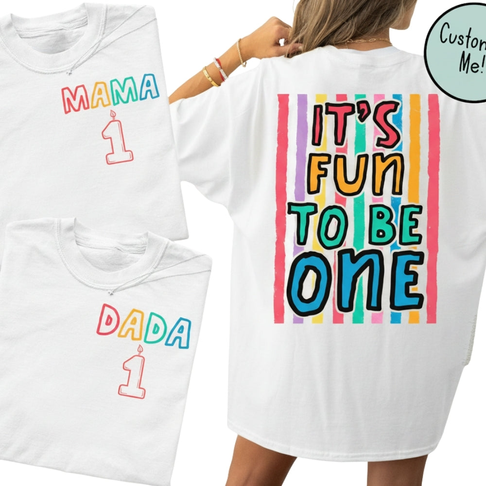 It's Fun To Be One Custom First Birthday Matching T Shirts For Family, Custom 1st Birthday Family Shirts ET0245