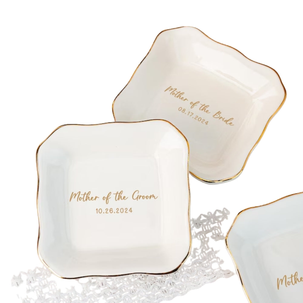 Personalized Mother Of The Bride Groom Jewelry Dish, Personalized Wedding Ring Dish For Mom WD0149