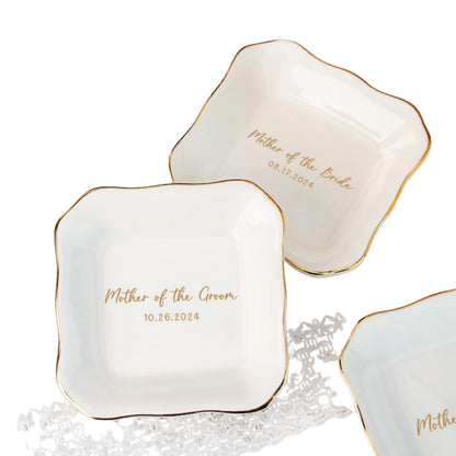 Personalized Mother Of The Bride Groom Jewelry Dish, Personalized Wedding Ring Dish For Mom WD0149
