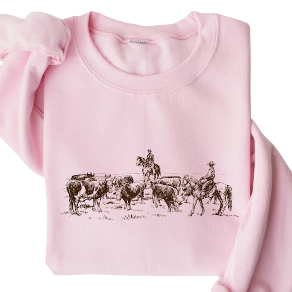 Cowboy Rodeo Sweatshirt, Western Horse Sweatshirt 2D0688