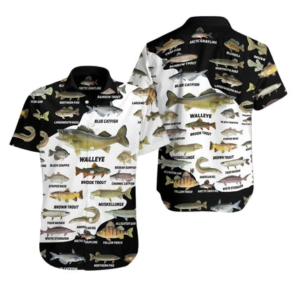 Freshwater Fish Men's Hawaiian Shirt, Fishing Hawaiian Shirts For Fisherman HE0449