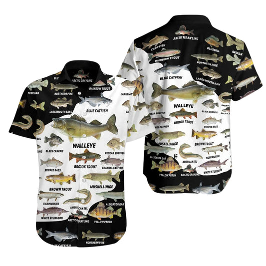 Freshwater Fish Men's Hawaiian Shirt, Fishing Hawaiian Shirts For Fisherman HE0449