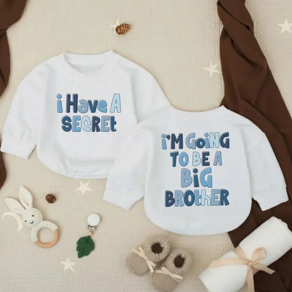 I'm Going To Be A Big Brother Baby Romper Sweatshirt, Pregnancy Announcement Romper Sweatshirt For Baby BB0679