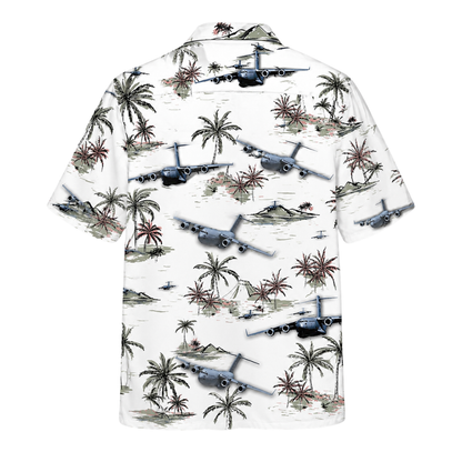 C-17 Airplane Men's Tropical Hawaiian Shirt, C-17 Globemaster III Hawaiian Shirts HE0261