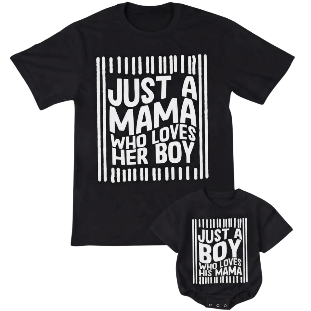 Just A Mama Who Loves Her Boy Just A Boy Who Loves His Mama Matching T Shirt, Mother And Son Matching Shirts ET1531