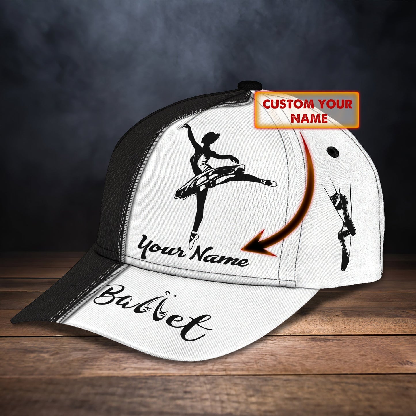 3D Classic Cap Ballet1 Personalized Name Cap Lasfour CA1044